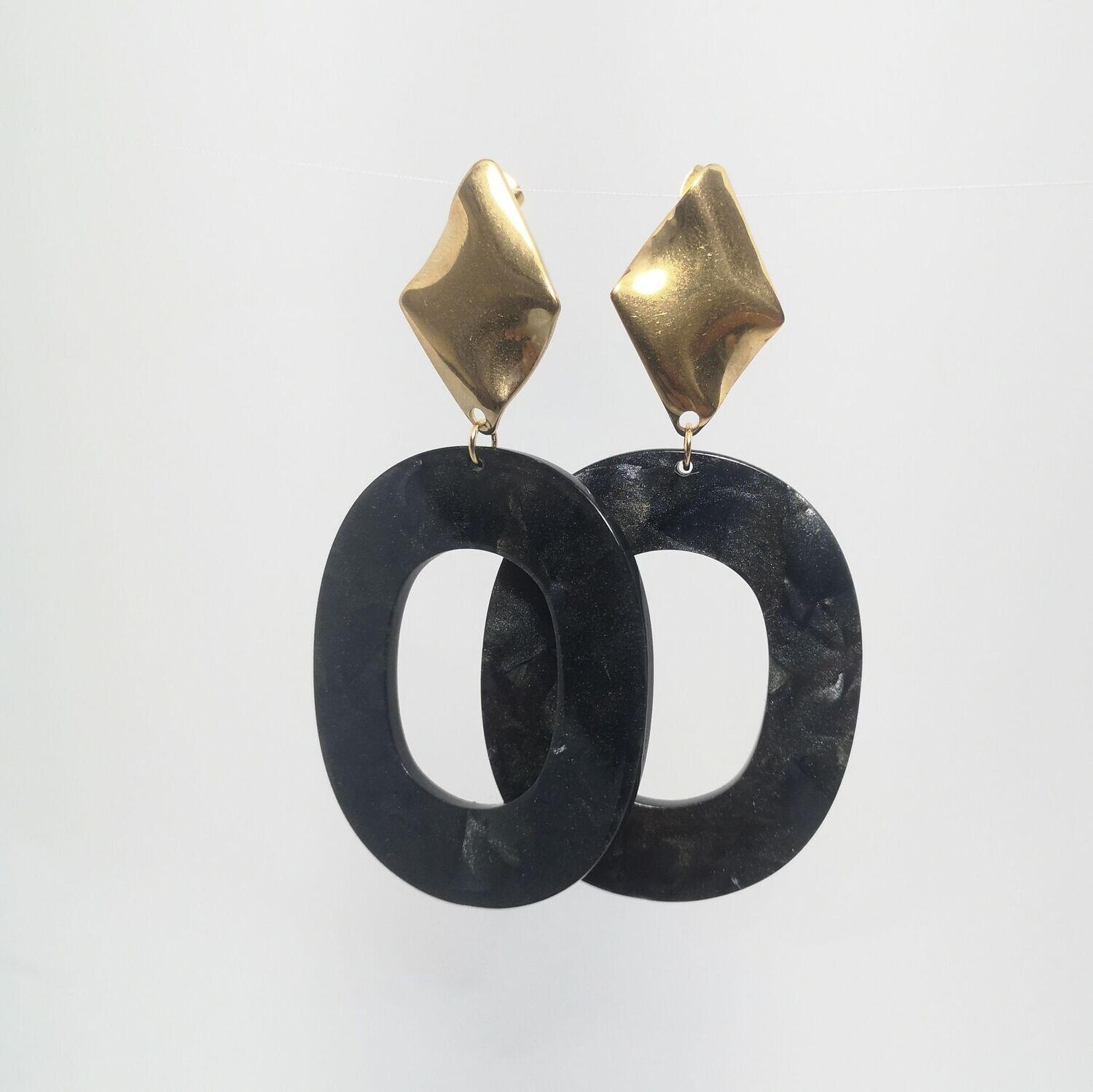 Boucles d'oreilles  inox assemblées à la main