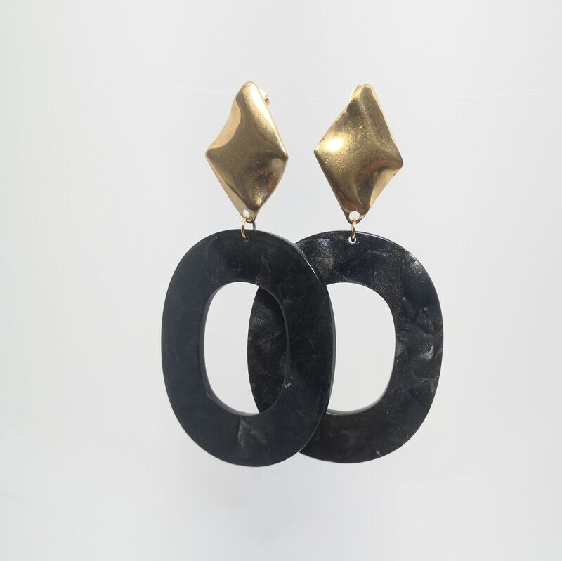 Boucles d'oreilles  inox assemblées à la main