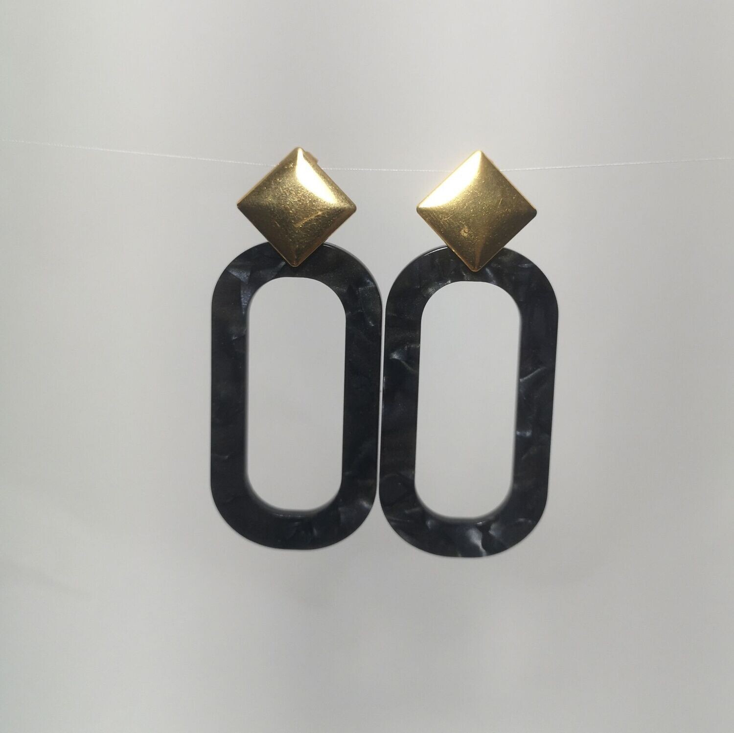 Boucles d'oreilles  inox assemblées à la main