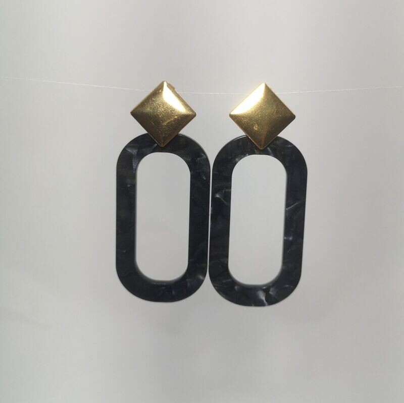 Boucles d'oreilles  inox assemblées à la main