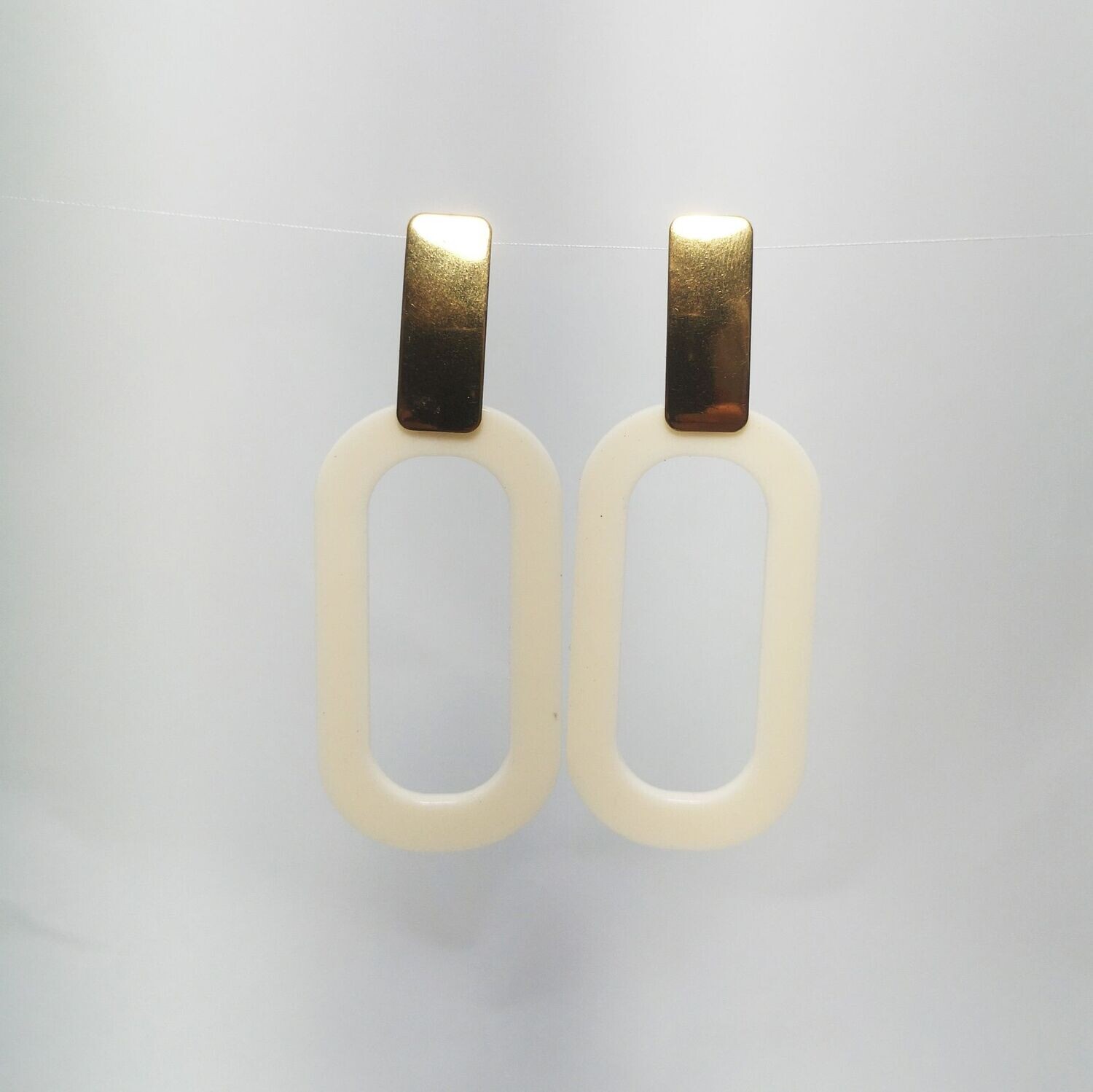 Boucles d'oreilles  inox assemblées à la main