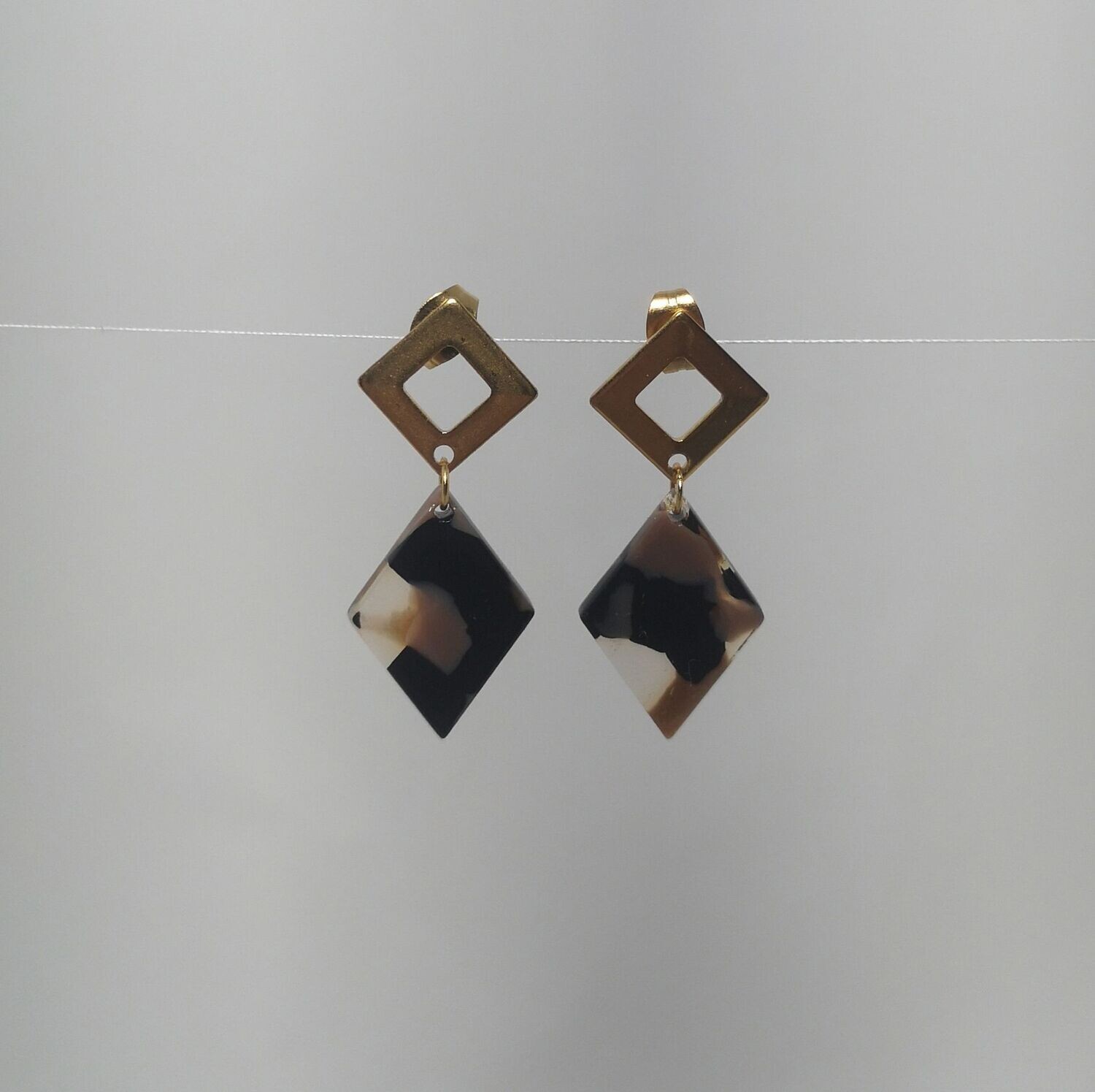 Boucles d'oreilles  inox assemblées à la main