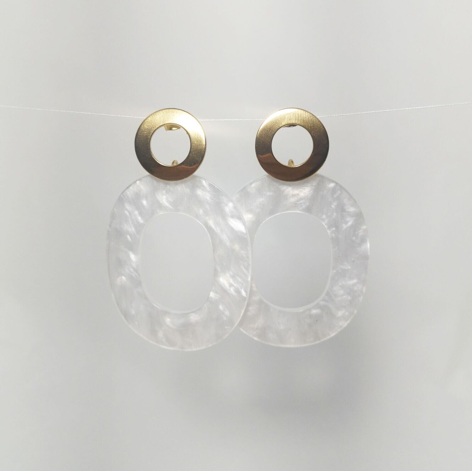 Boucles d'oreilles  inox assemblées à la main