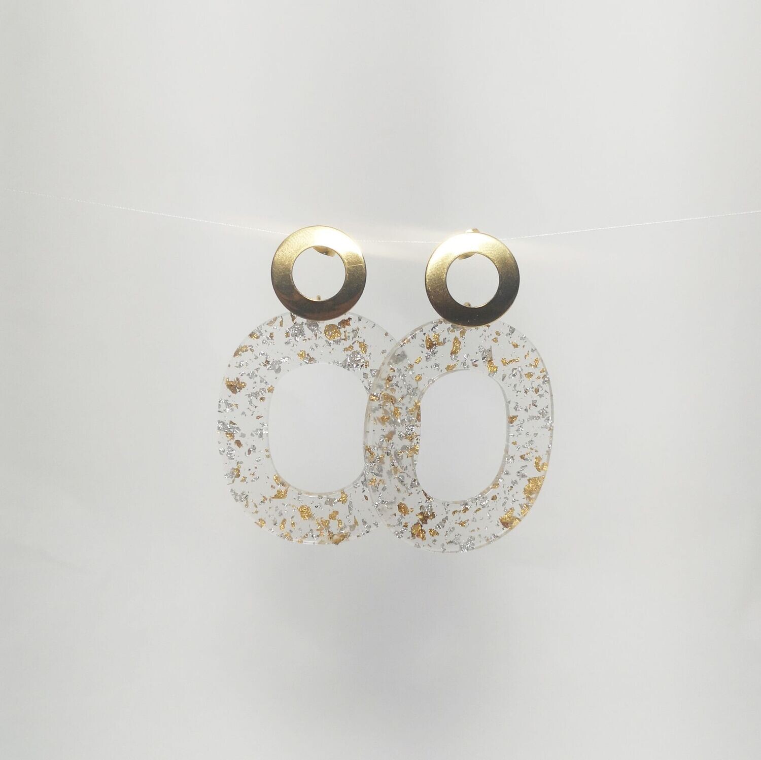 Boucles d'oreilles  inox assemblées à la main