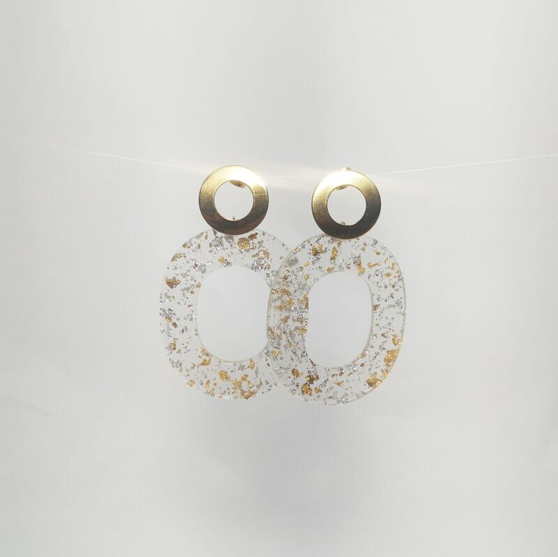 Boucles d'oreilles  inox assemblées à la main