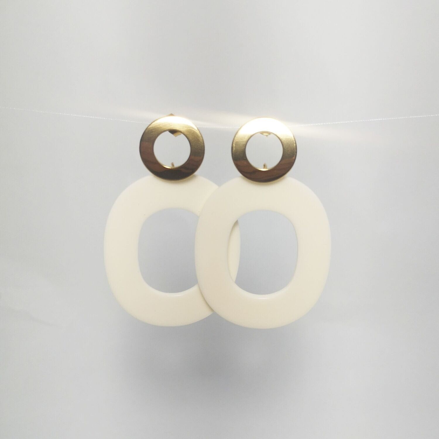 Boucles d'oreilles  inox assemblées à la main