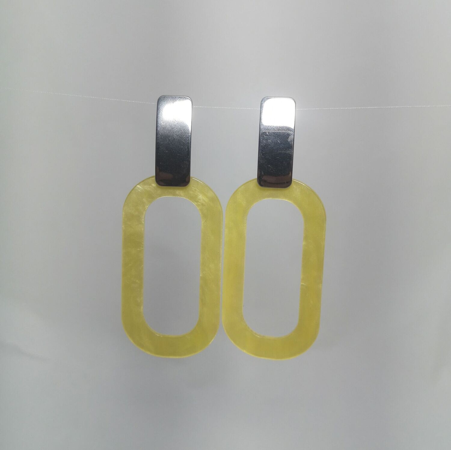 Boucles d'oreilles  inox assemblées à la main