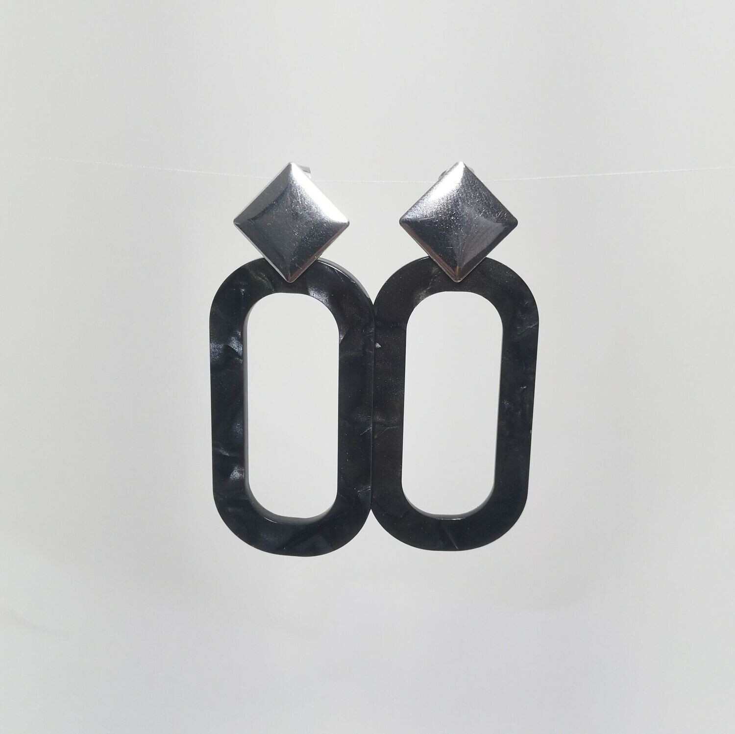Boucles d'oreilles  inox assemblées à la main