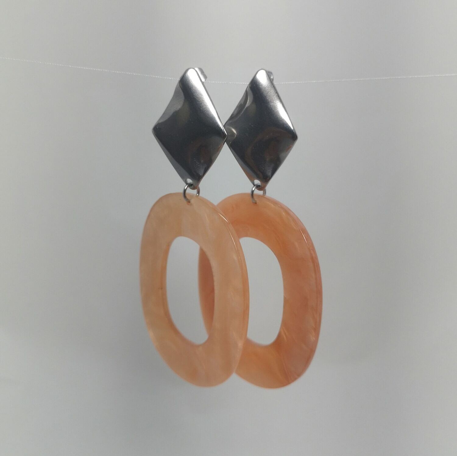 Boucles d'oreilles  inox assemblées à la main