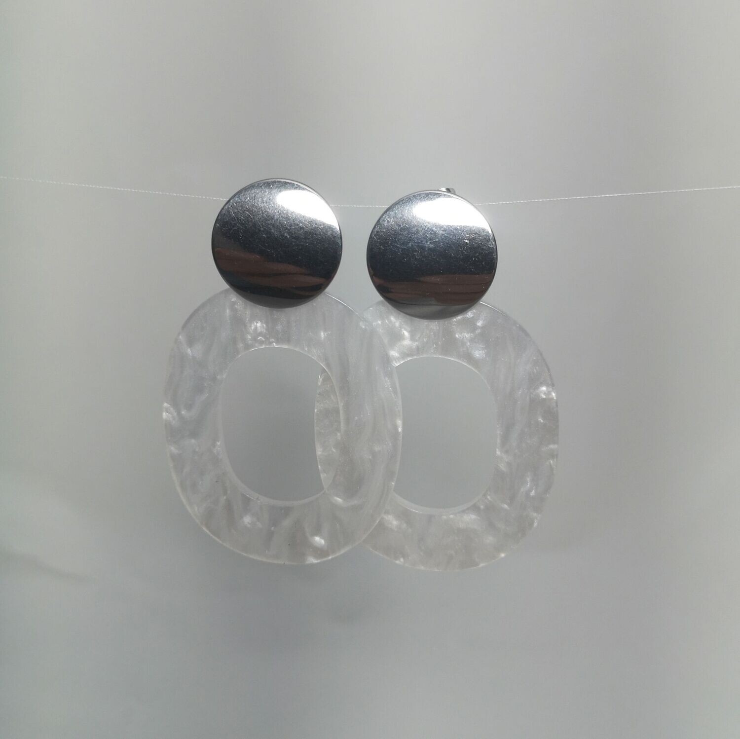 Boucles d'oreilles  inox assemblées à la main