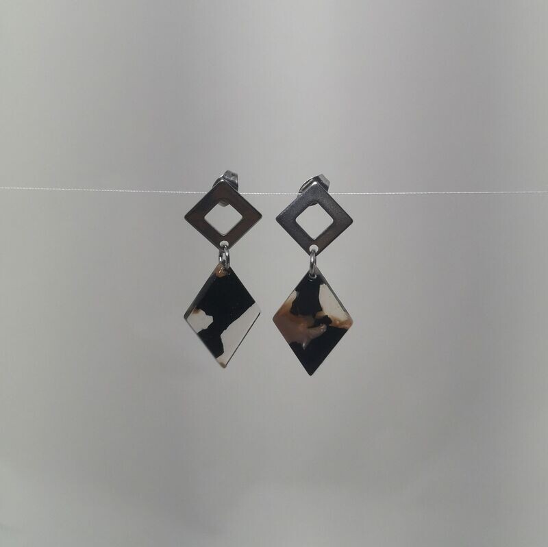 Boucles d'oreilles  inox assemblées à la main