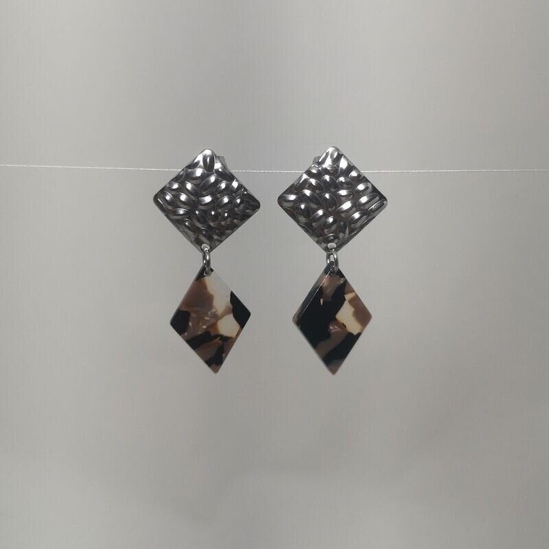 Boucles d'oreilles  inox assemblées à la main