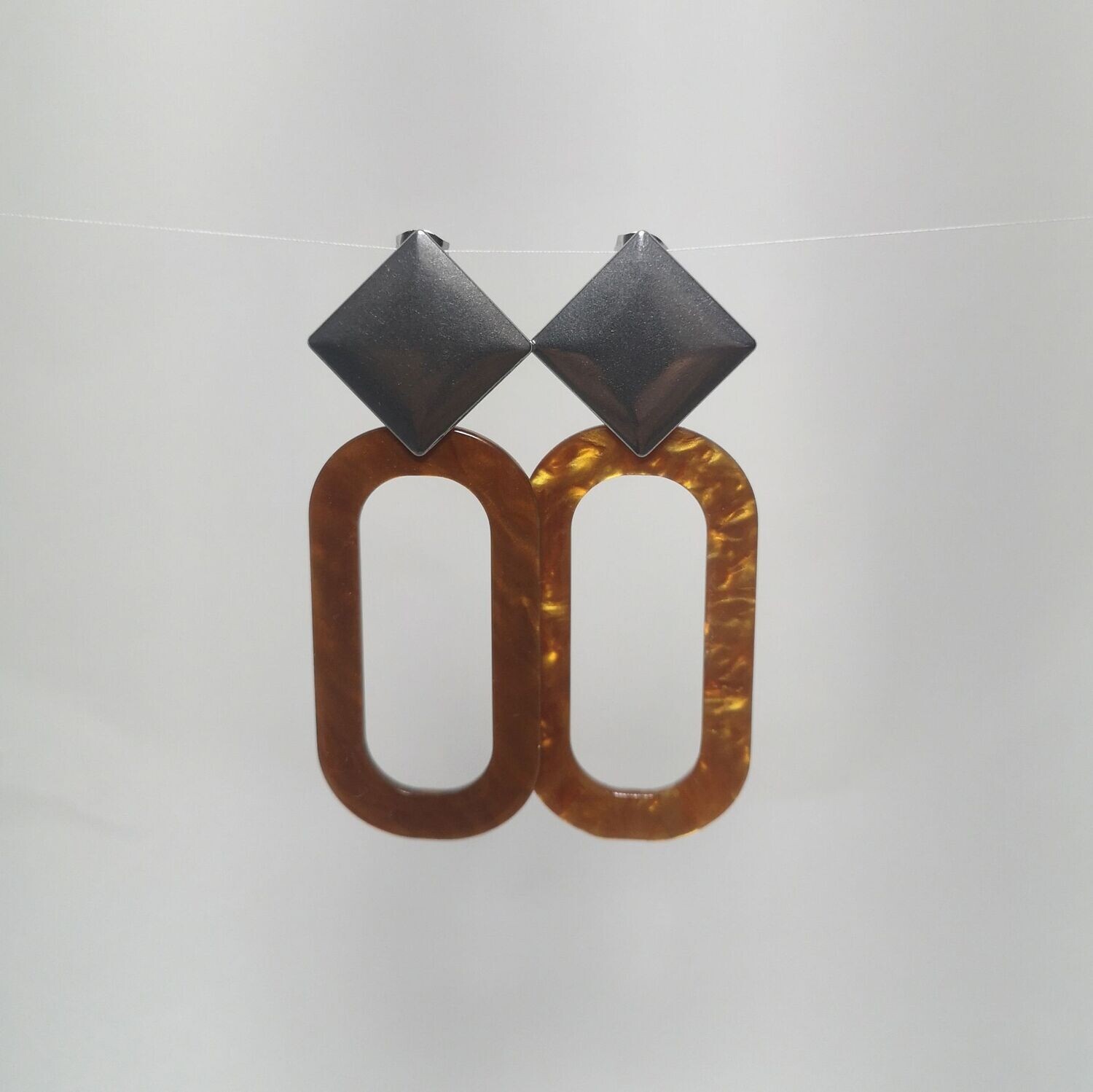 Boucles d'oreilles  inox assemblées à la main