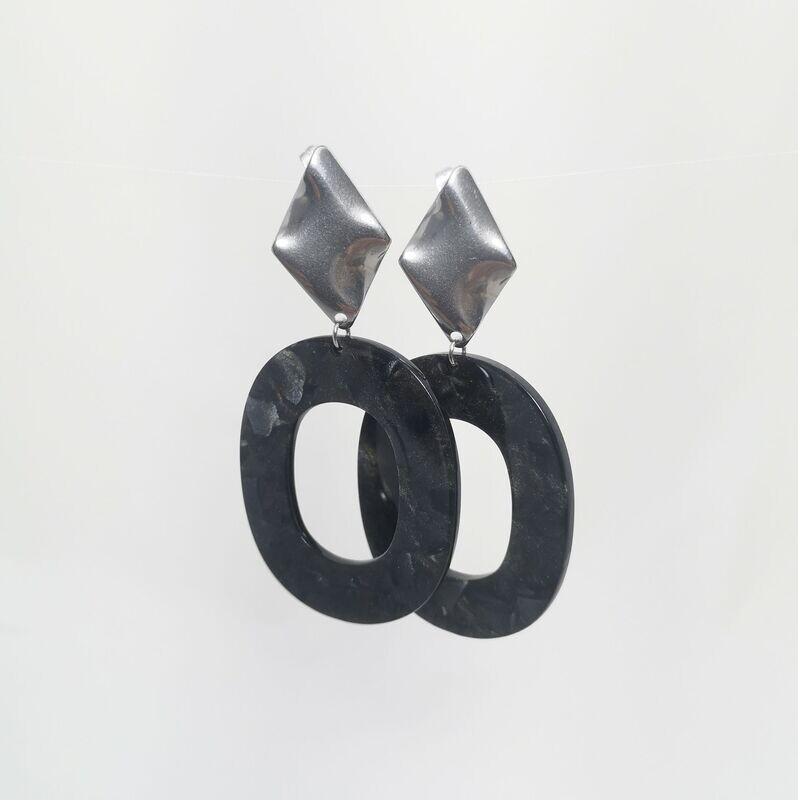 Boucles d'oreilles  inox assemblées à la main