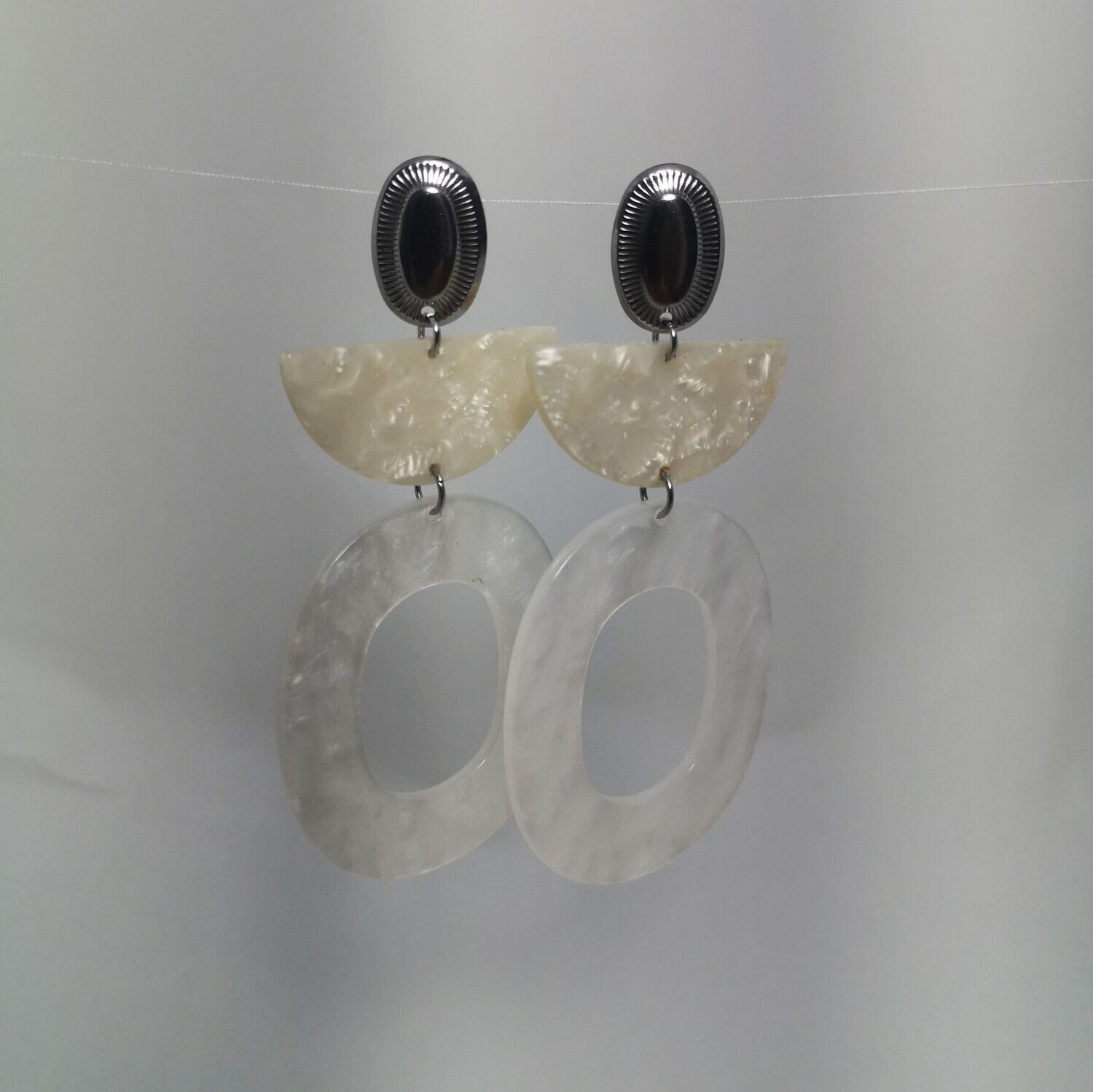 Boucles d'oreilles  inox assemblées à la main