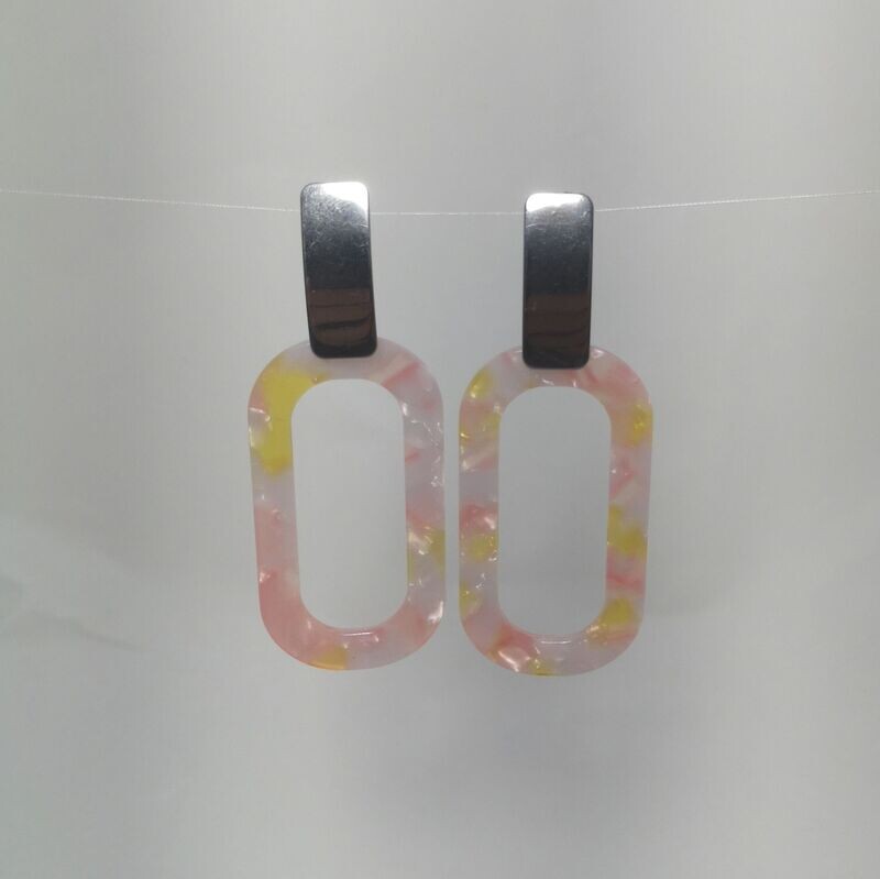 Boucles d'oreilles  inox assemblées à la main