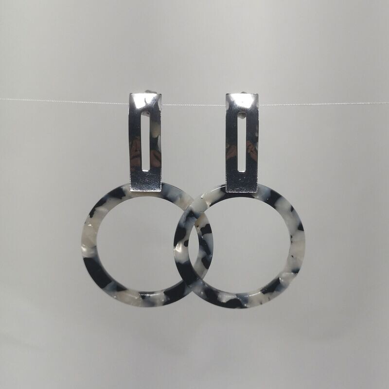 Boucles d'oreilles  inox assemblées à la main