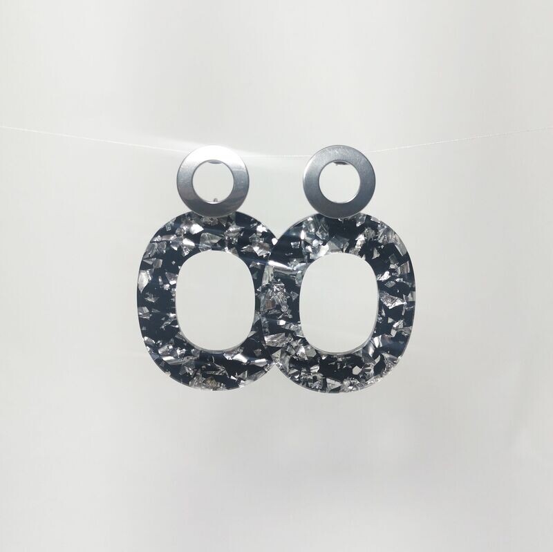 Boucles d'oreilles  inox assemblées à la main