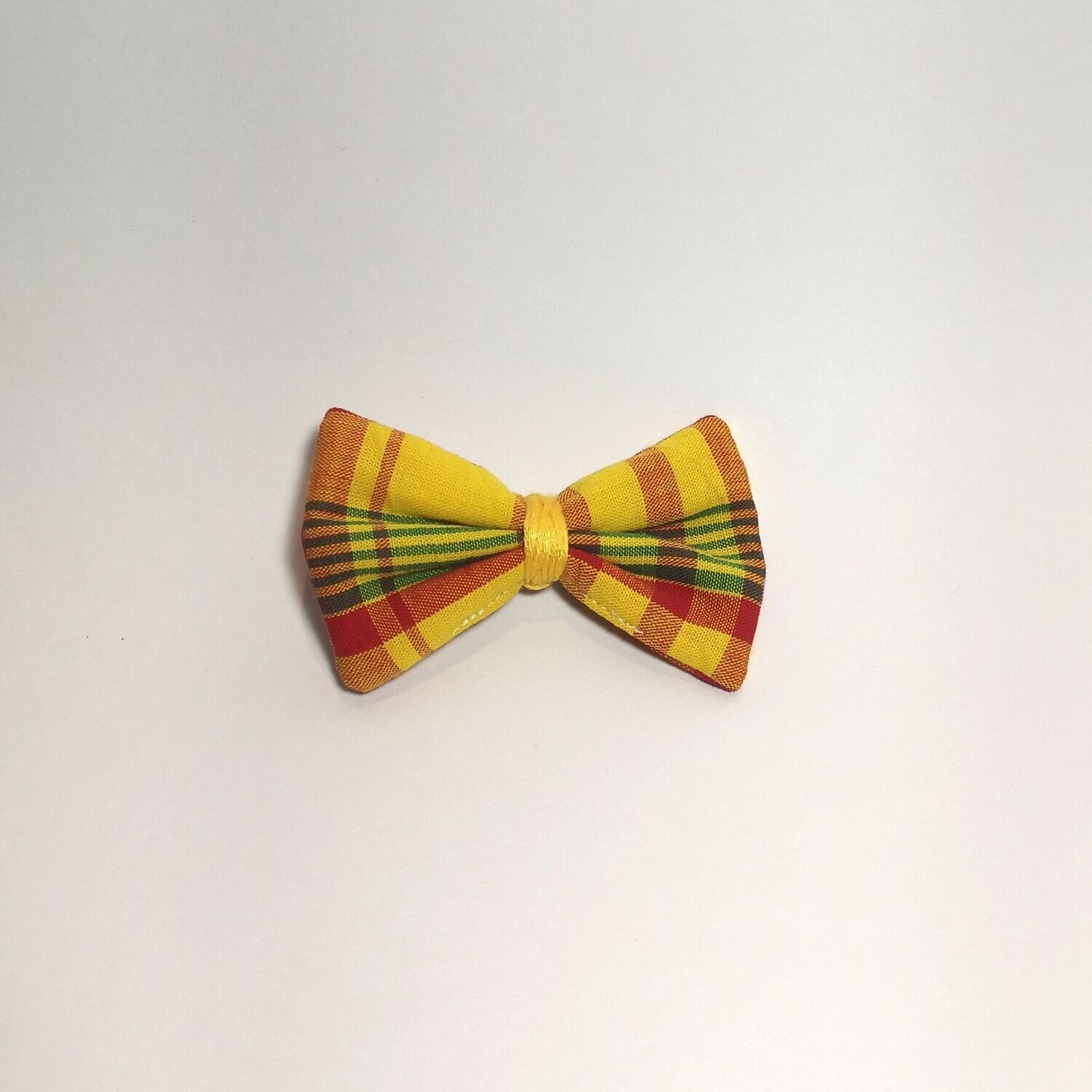 Nœud cheveux pince fait main - Madras
