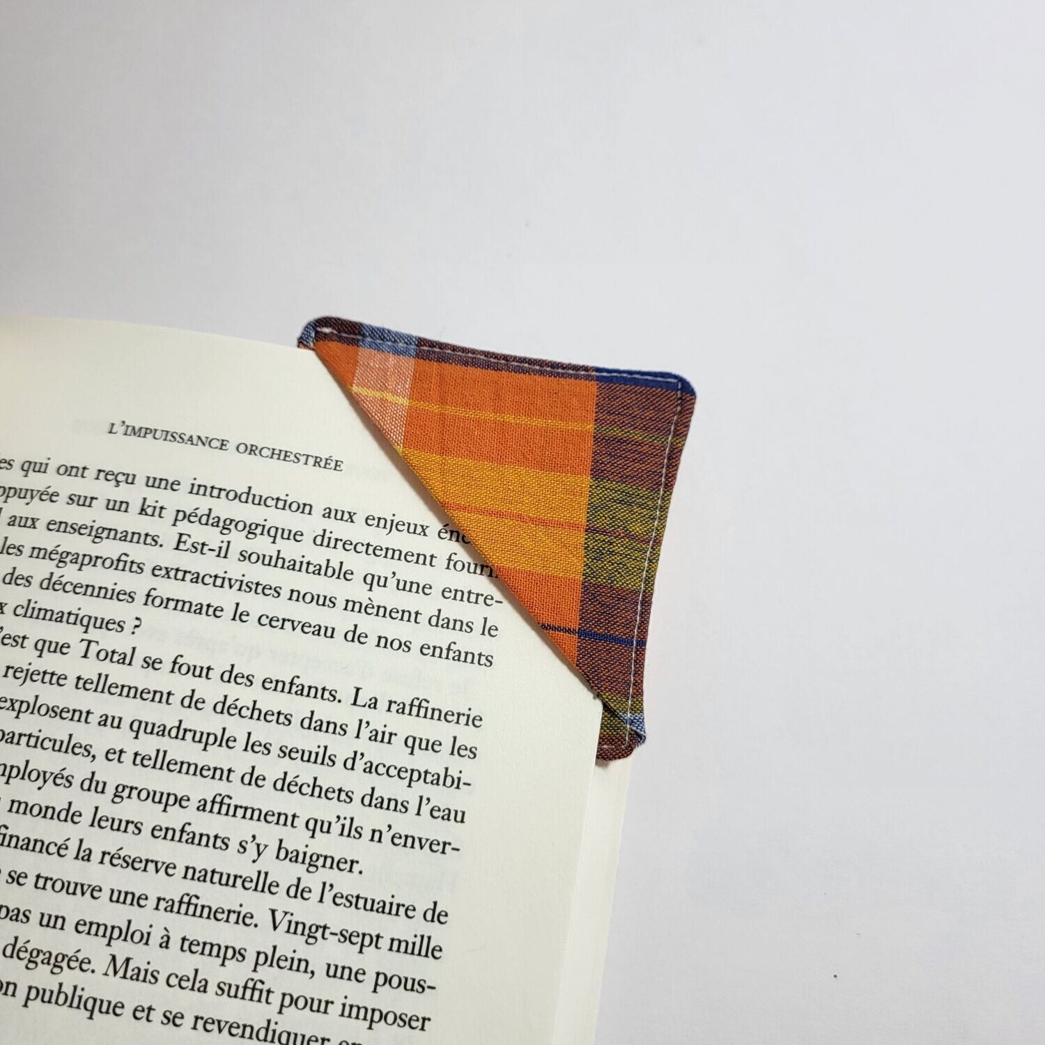 Marque page d'angle fait main