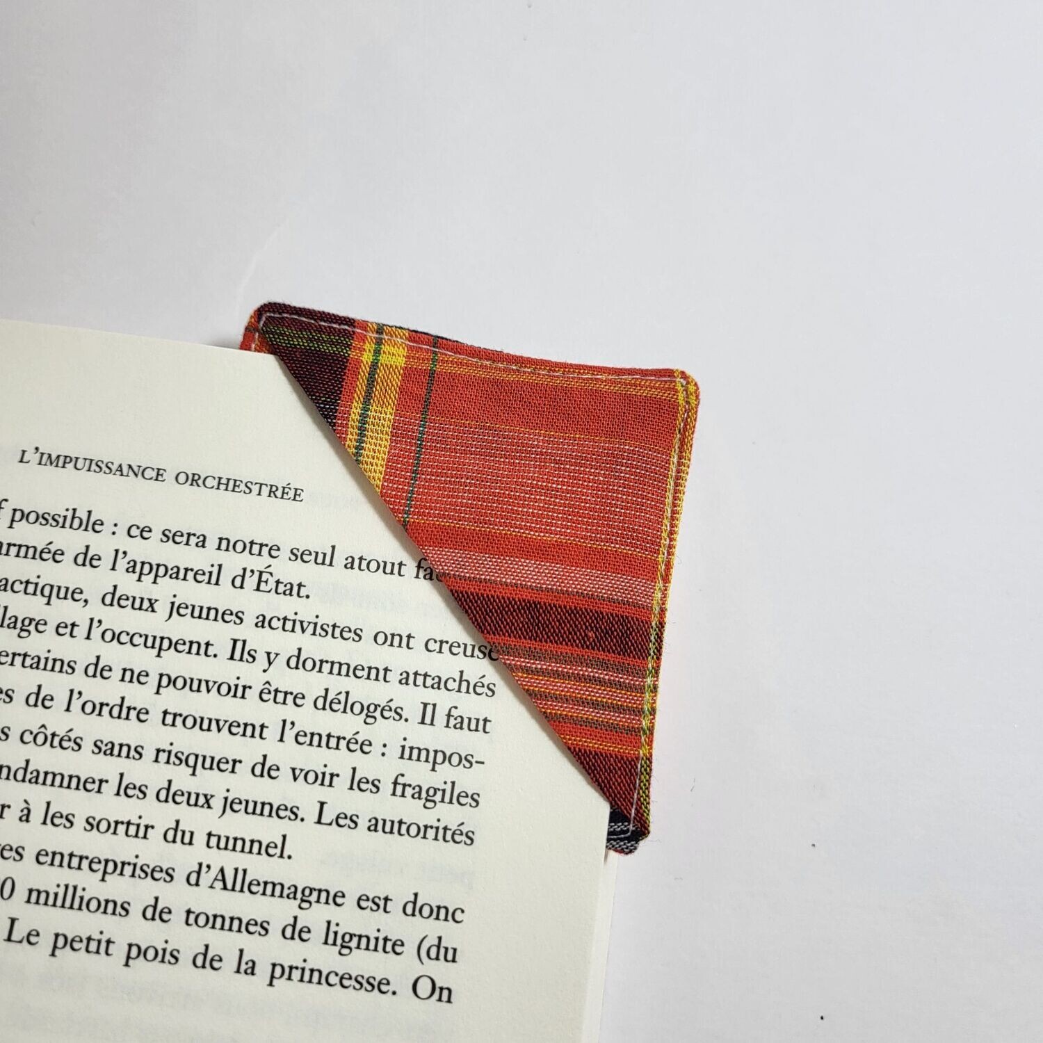 Marque page d'angle fait main
