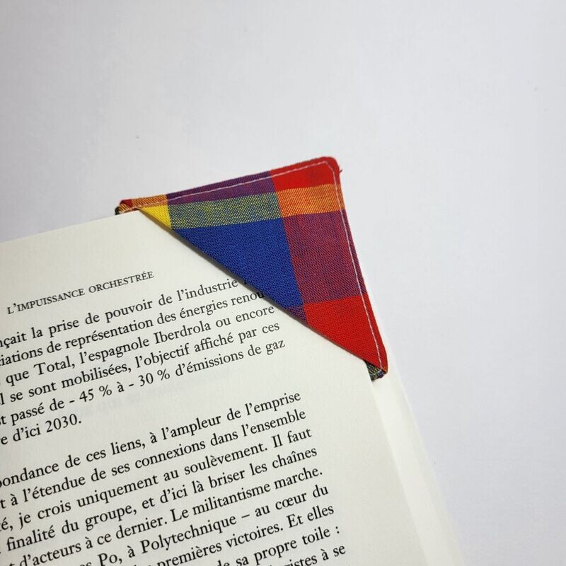 Marque page d'angle fait main