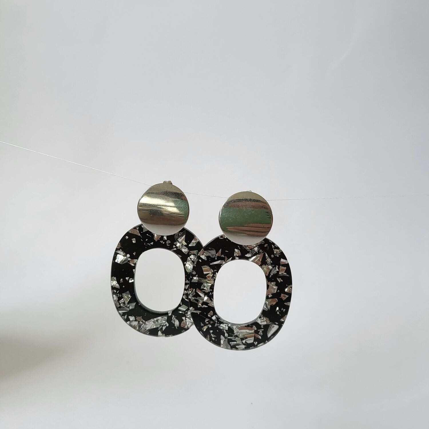 Boucles d'oreilles  inox assemblées à la main