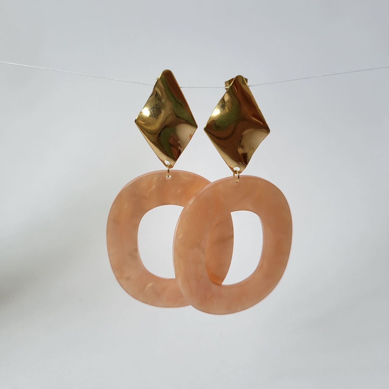 Boucles d'oreilles  inox assemblées à la mainBOD029