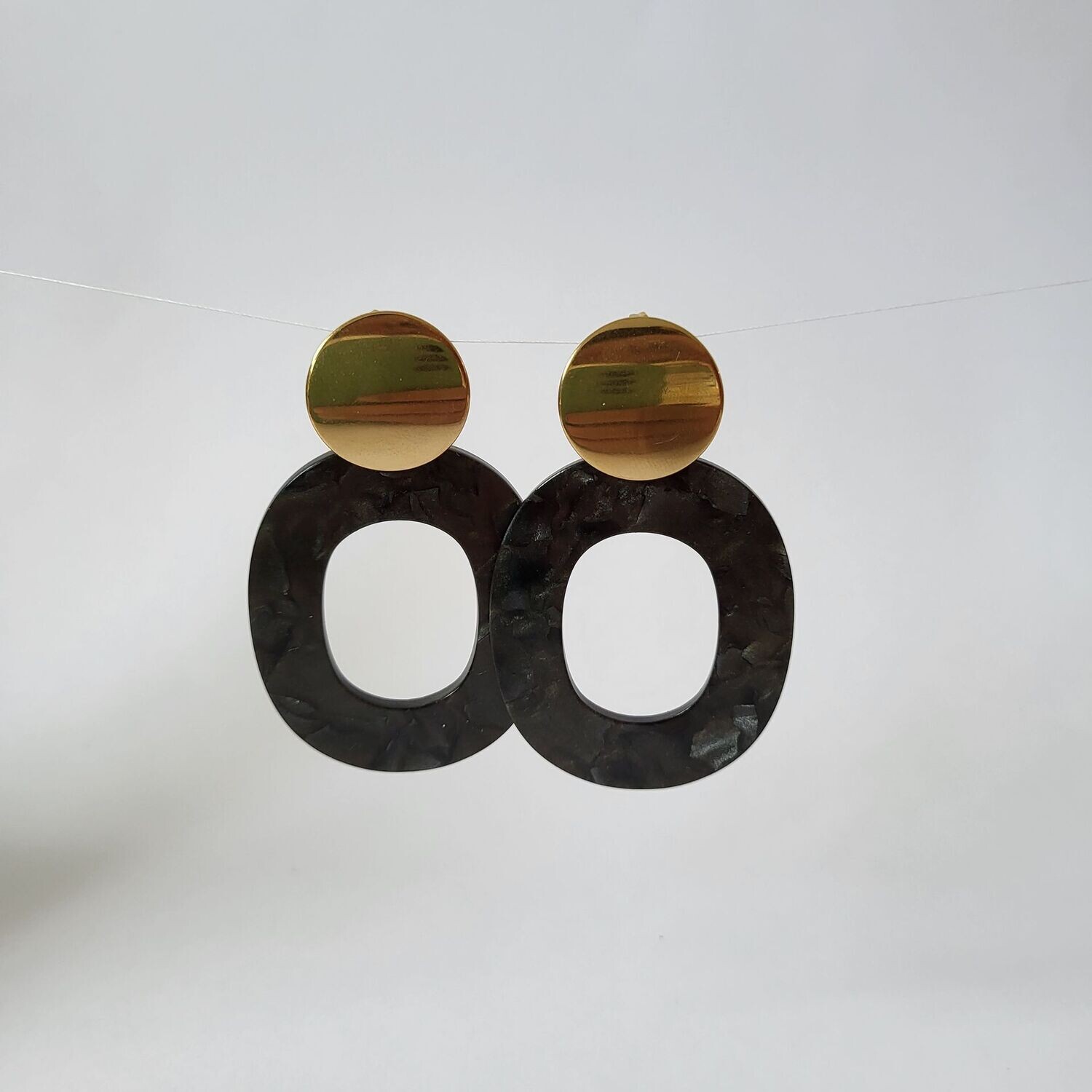 Boucles d'oreilles  inox assemblées à la mainBOD029