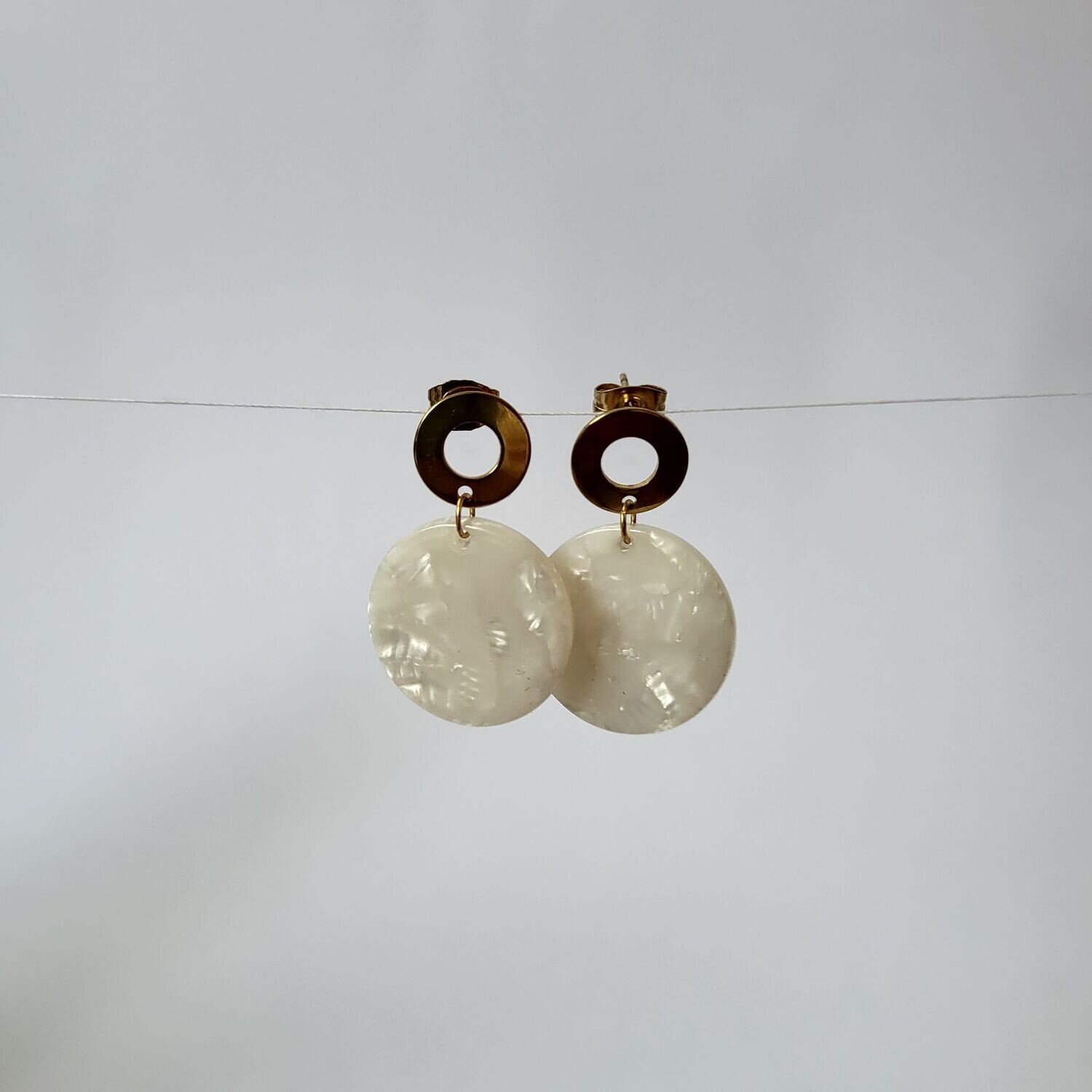 Boucles d'oreilles  inox assemblées à la main
