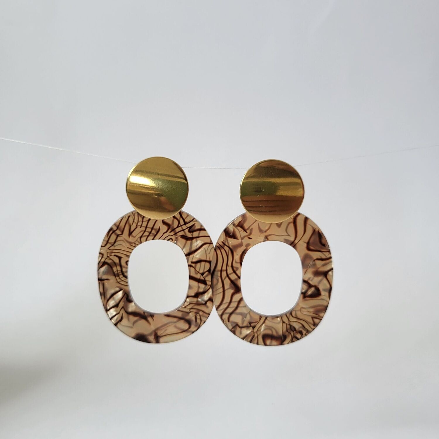 Boucles d'oreilles  inox assemblées à la main