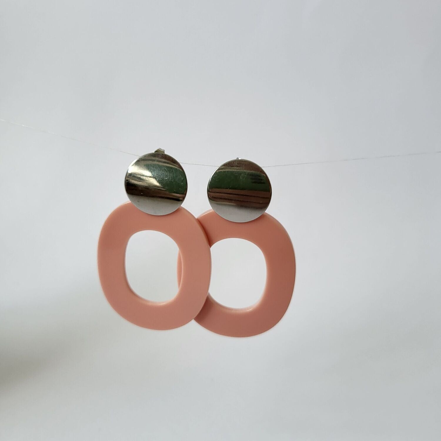 Boucles d'oreilles  inox assemblées à la main