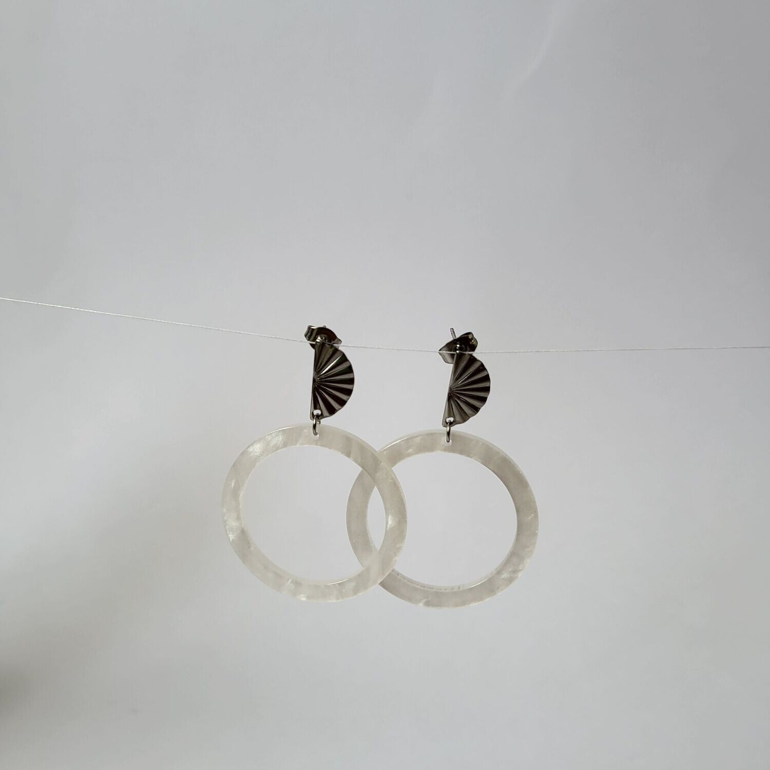 Boucles d'oreilles  inox assemblées à la main