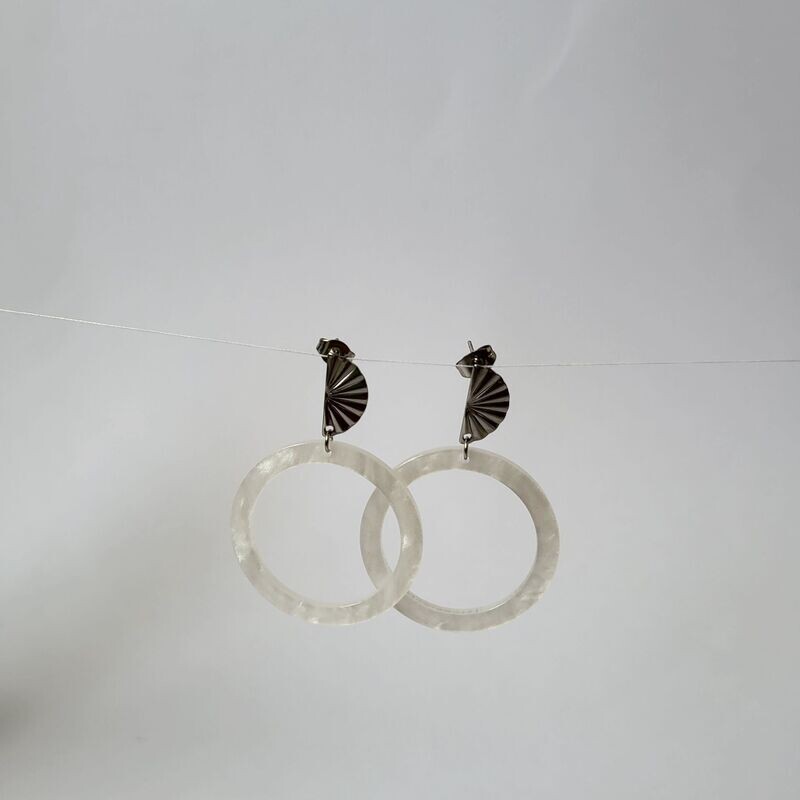 Boucles d'oreilles  inox assemblées à la main