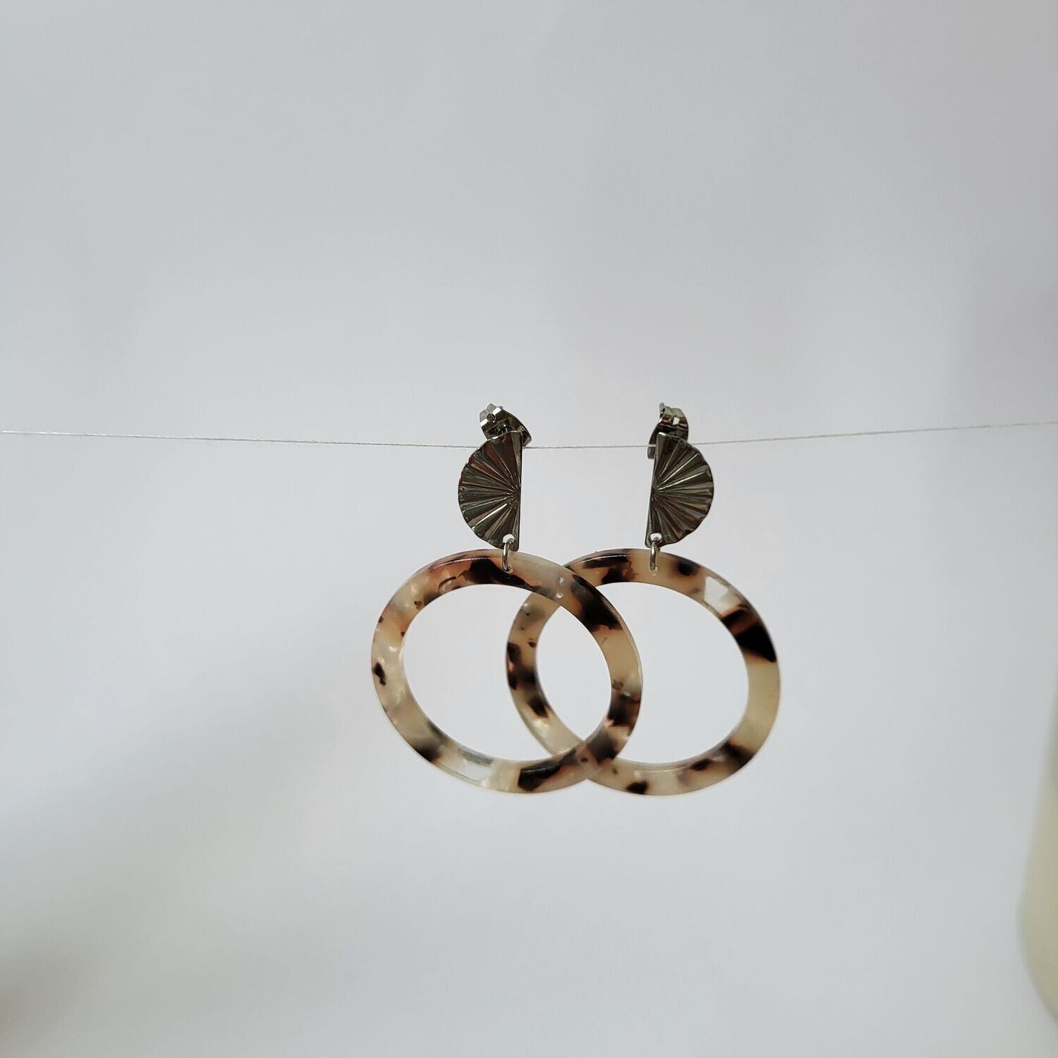 Boucles d'oreilles  inox assemblées à la main