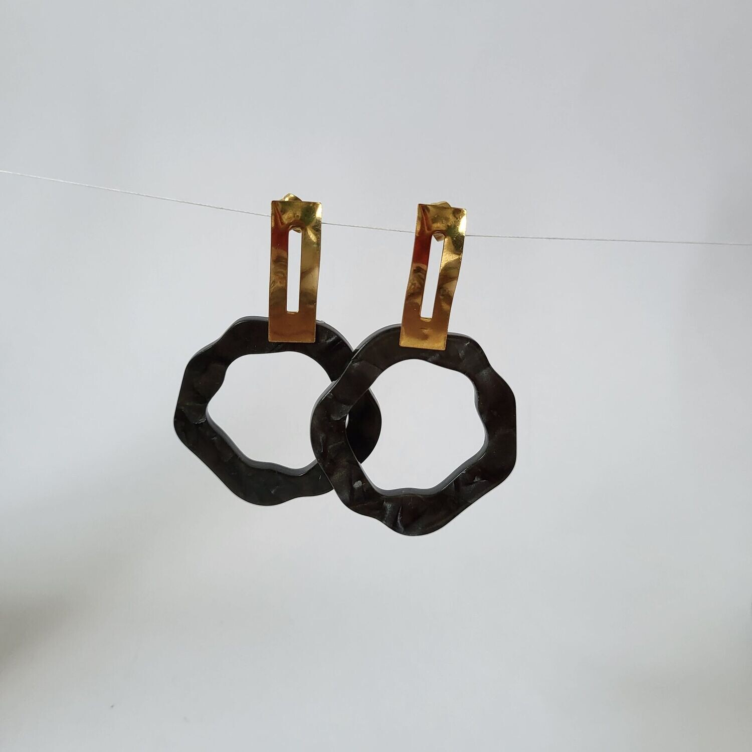 Boucles d'oreilles  inox assemblées à la main