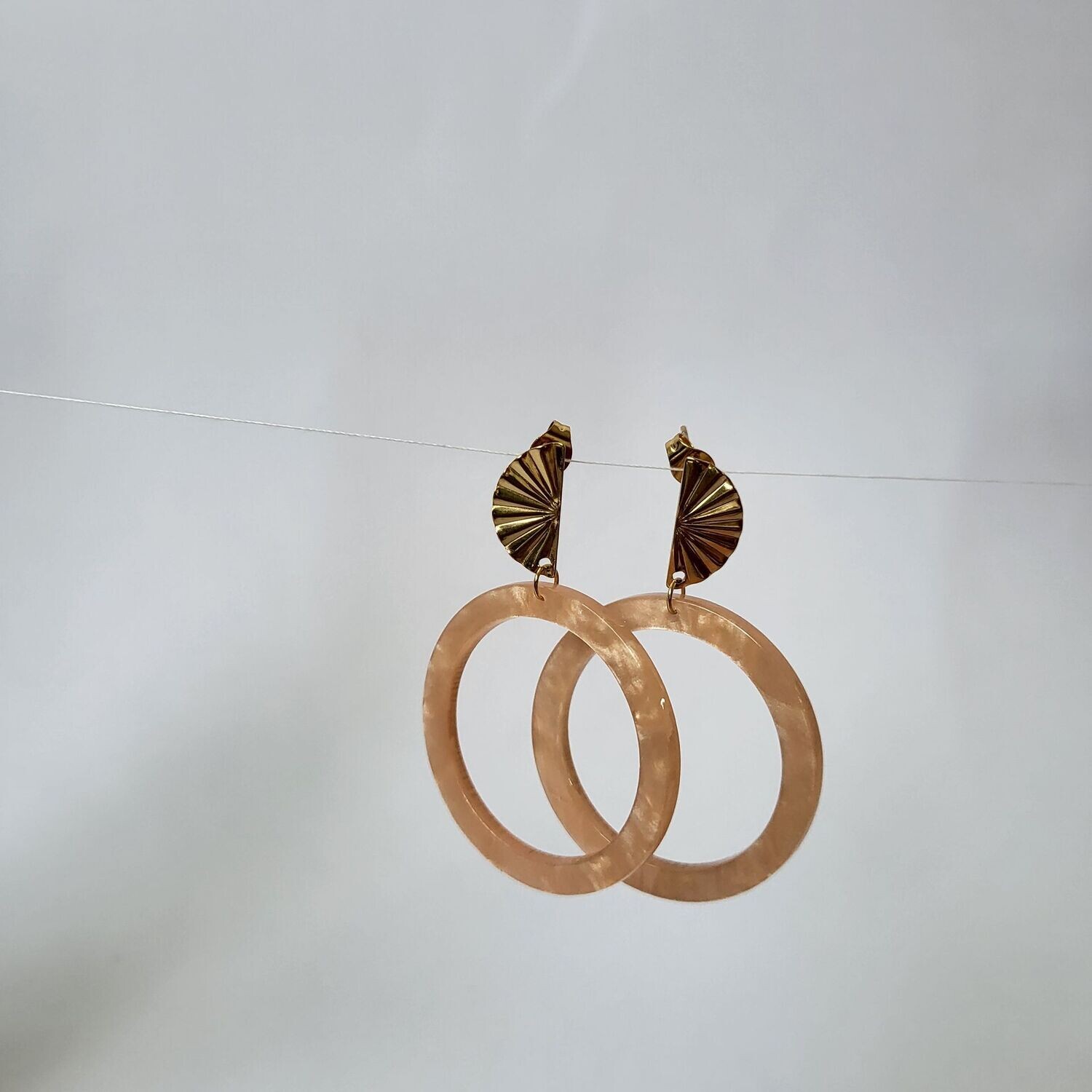 Boucles d'oreilles  inox assemblées à la main