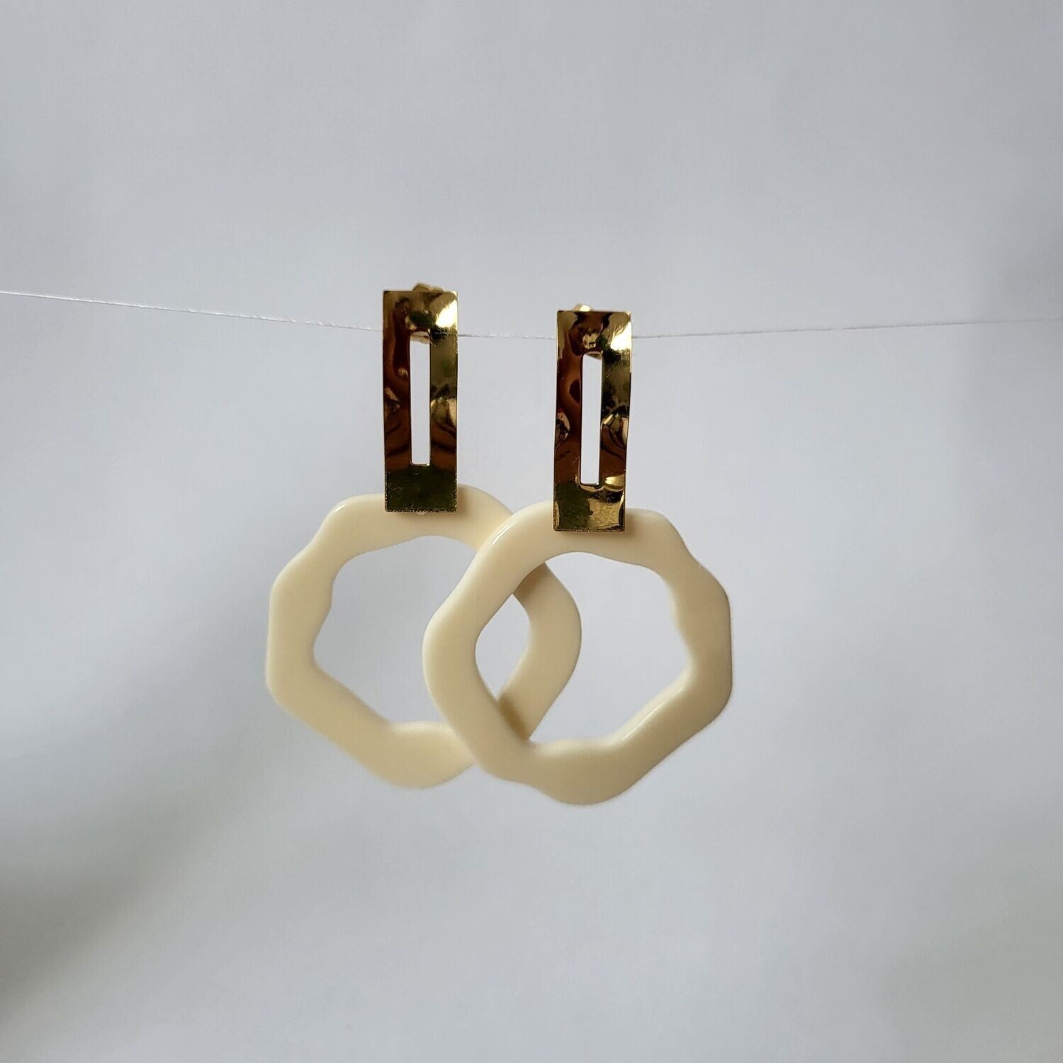 Boucles d'oreilles  inox assemblées à la main