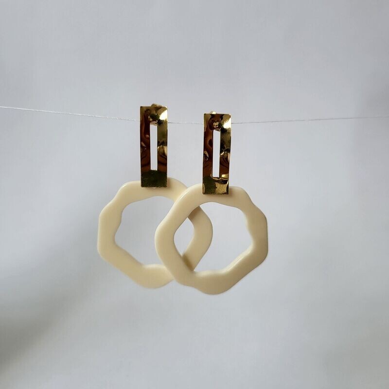 Boucles d'oreilles  inox assemblées à la main