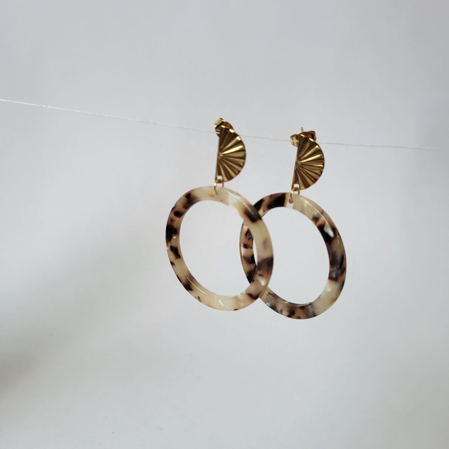 Boucles d'oreilles  inox assemblées à la main