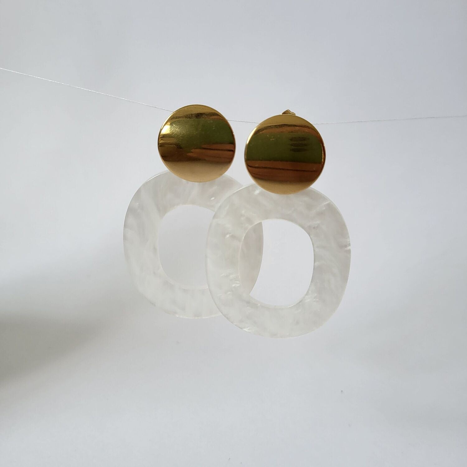 Boucles d'oreilles  inox assemblées à la main