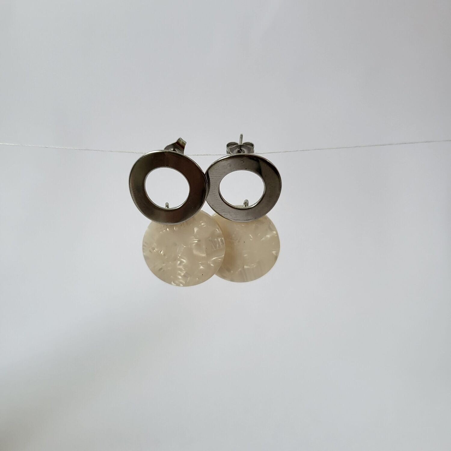 Boucles d'oreilles  inox assemblées à la main