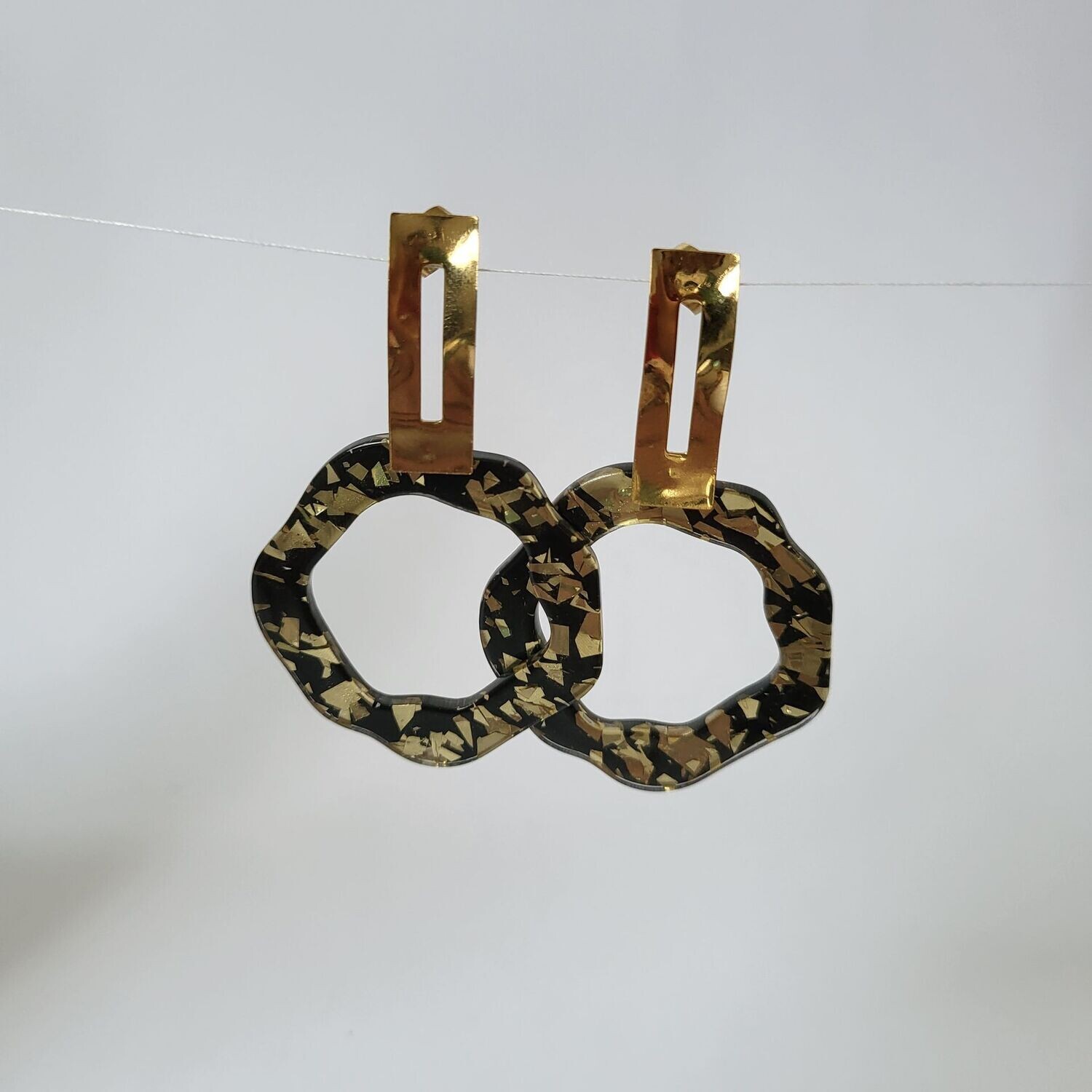 Boucles d'oreilles  inox assemblées à la main