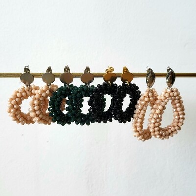 Boucles d'oreilles inox & perles