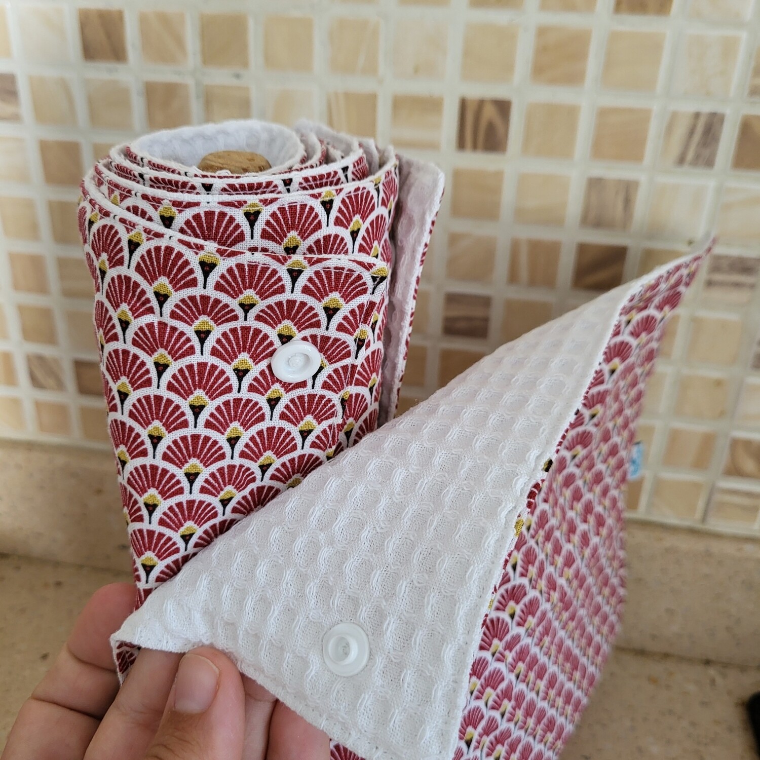 Essuie-tout lavable en rouleau (5 feuilles)