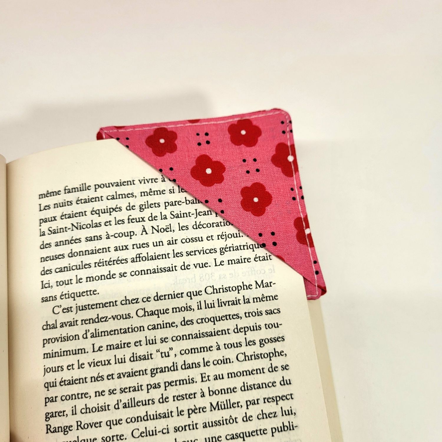 Marque page d'angle flower fait main