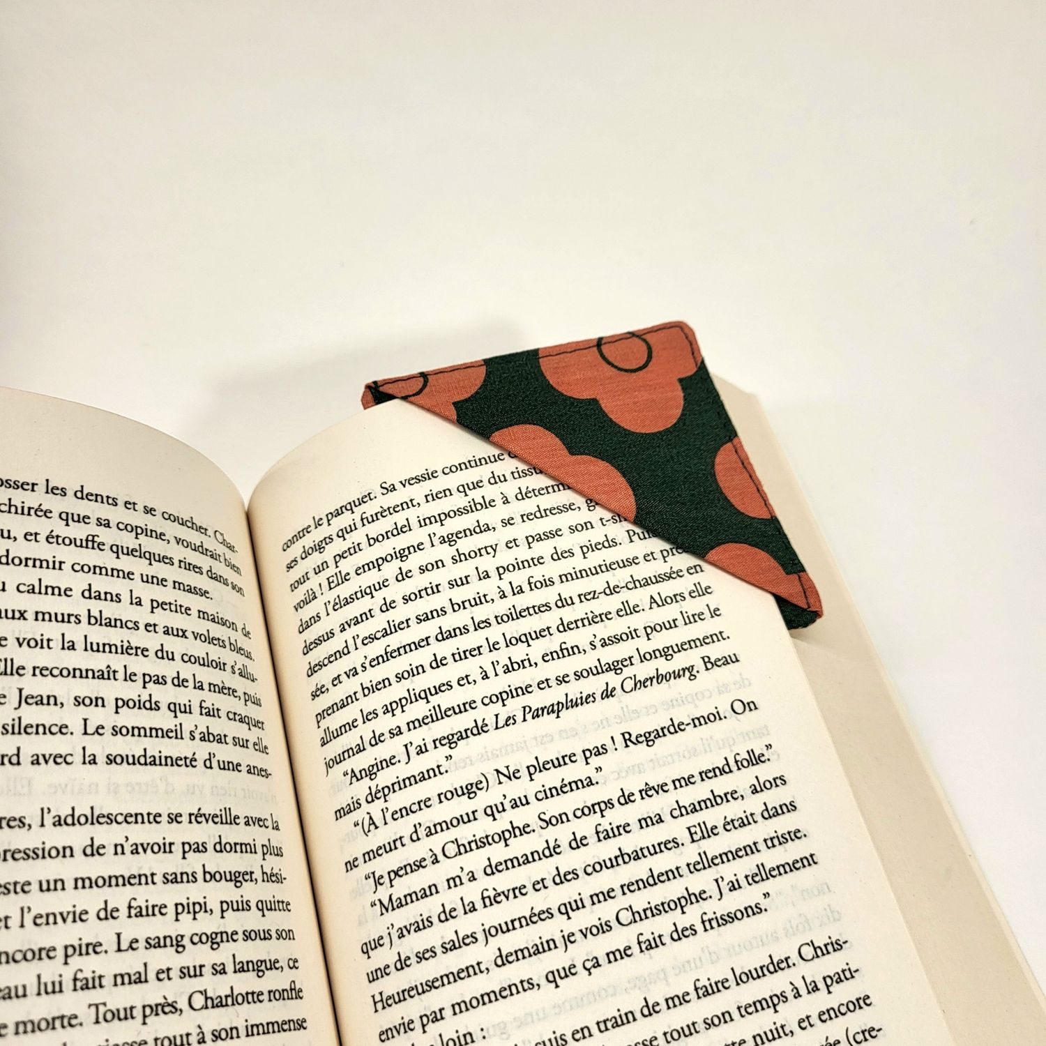Marque page d'angle flower fait main