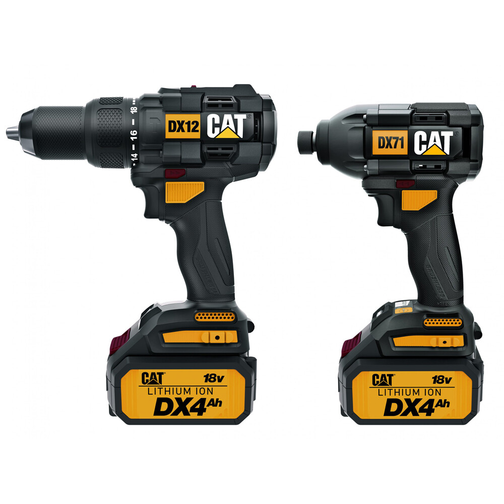 CAT 18V Brushless 2in1 Combo Kit, 1pc Hammer Drill,
1pc Impact Driver