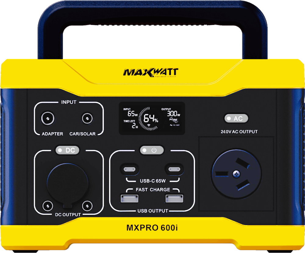 MAXWATT 600 WATT PURE SINE WAVE PORTABLE POWER STATION MAXWATT 600 WATT PURE SINE WAVE PORTABLE POWER STATION