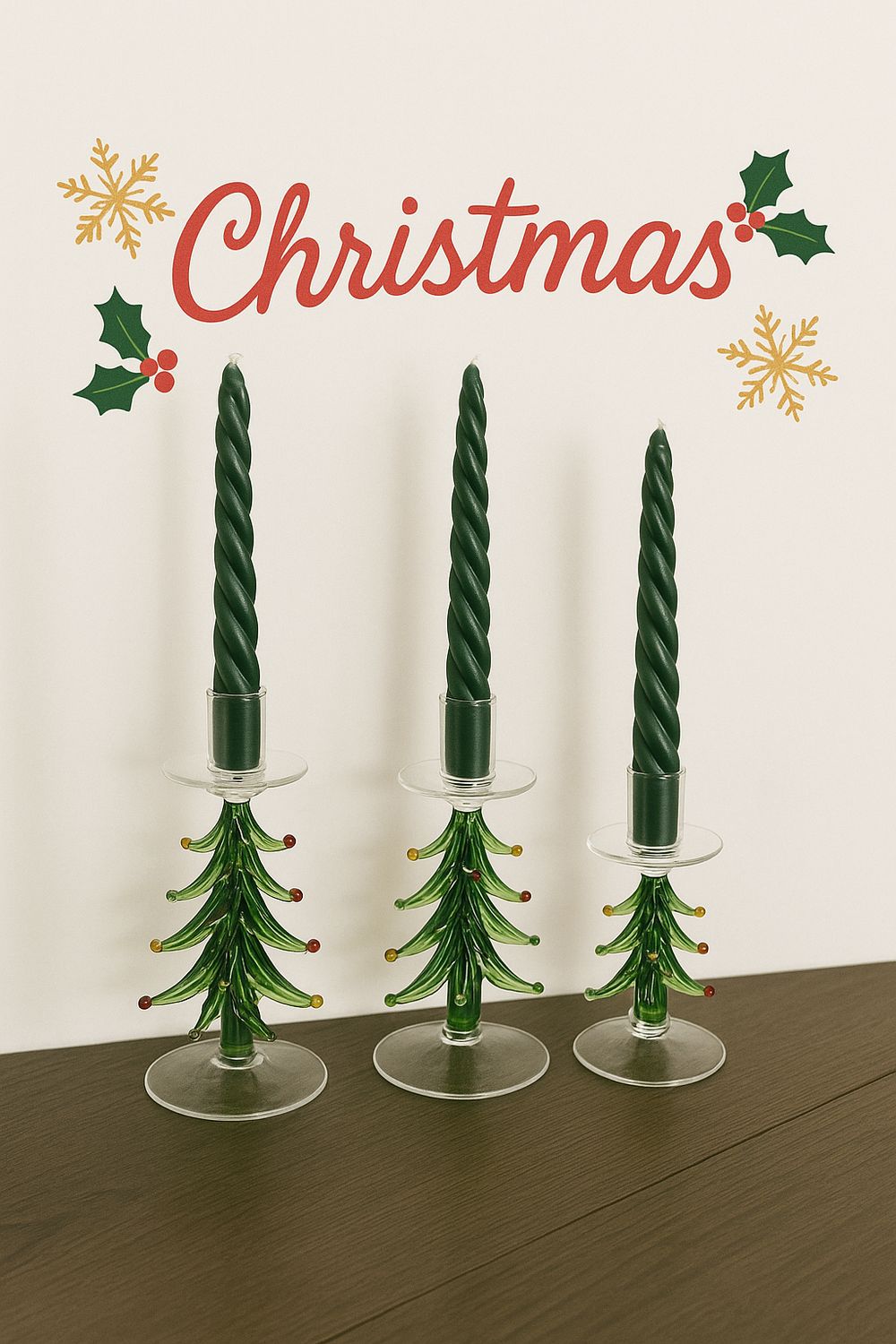 Christmas Glass Candle Toppers